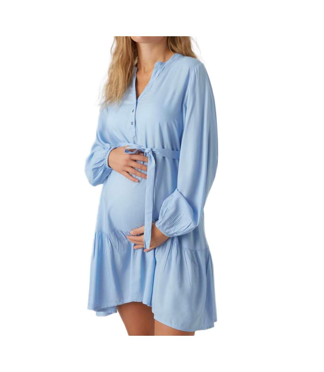 Robe de Grossesse Bleu Femme Mamalicious Mercy - L-1