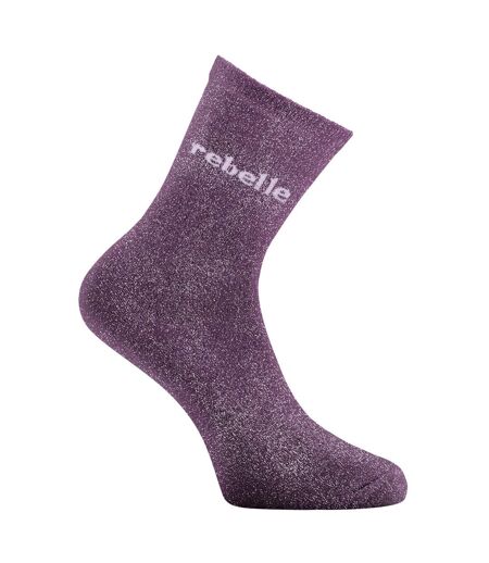 Paire de chaussettes lurex femme à paillettes message soft Rebelle Twinday