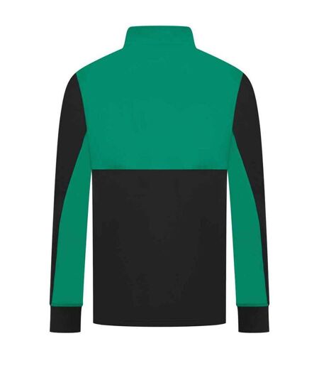 Mens quarter zip track top black/emerald Finden & Hales