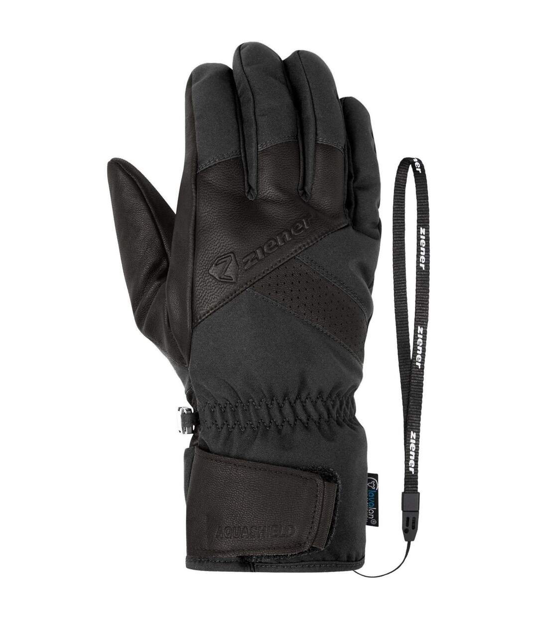 Unisex Adult Getter Leather Ski Gloves Black Ziener-1