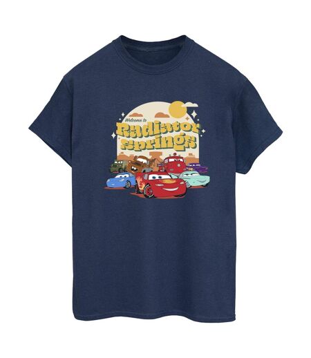 Disney - T-shirt CARS RADIATOR SPRINGS GROUP - Femme (Bleu marine) - UTBI16251