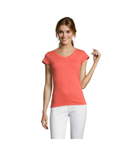 T-shirt Moon Femme Corail SOLS