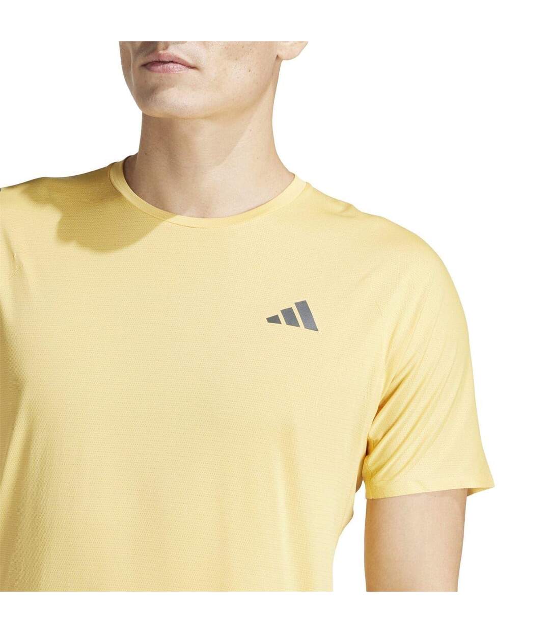 Mens Adizero Running T-shirt Yellow Adidas-4