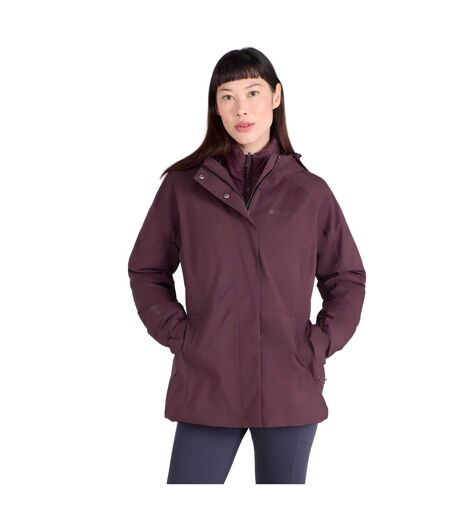 Womens/ladies Alaskan 3 In 1 Padded Jacket Dark Burgundy Mountain Warehouse