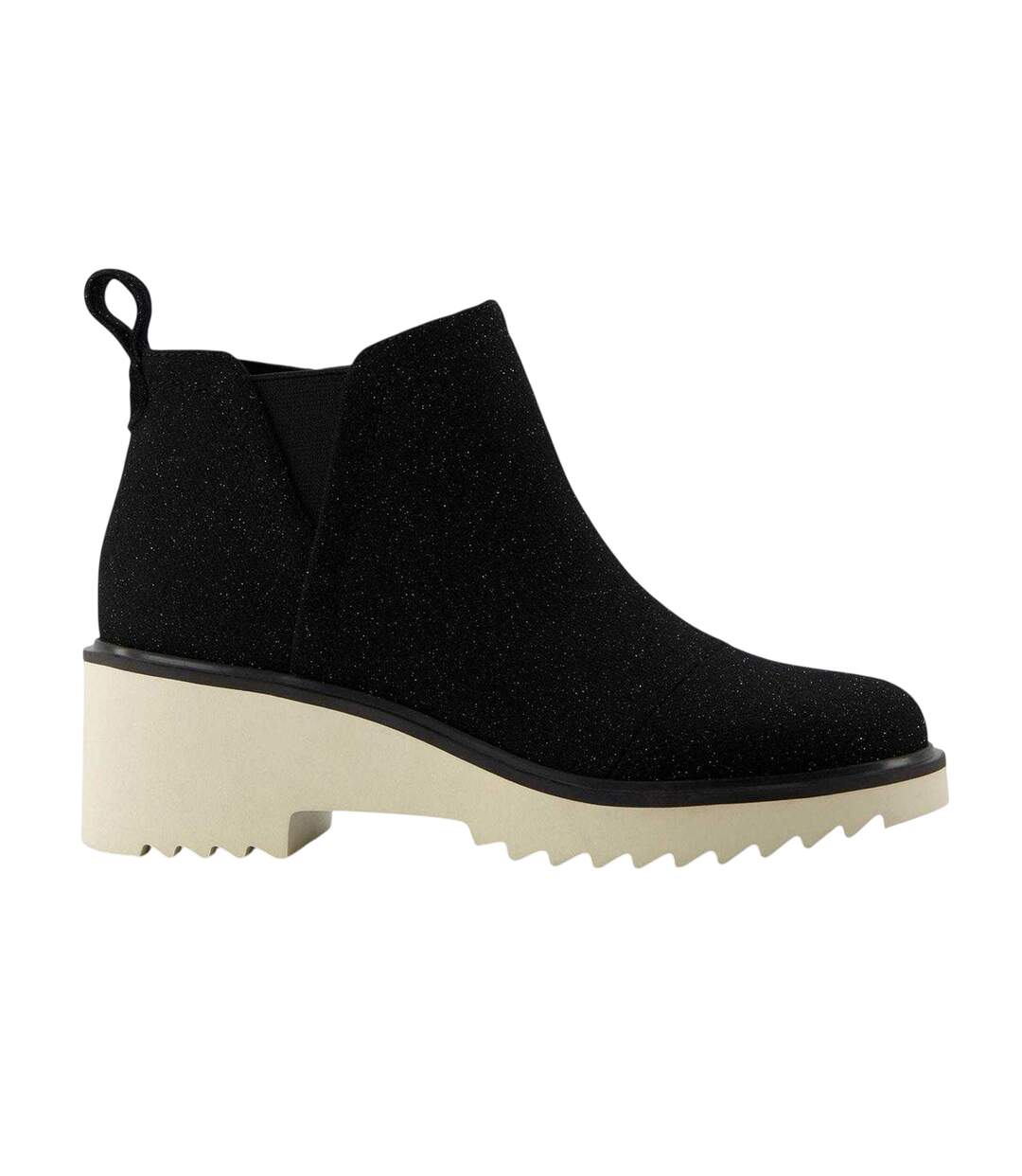 Womens/ladies Suede Wedge Boots Black Toms-1