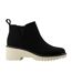 Womens/ladies Suede Wedge Boots Black Toms-1