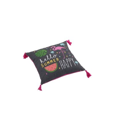 Coussin Déco Déhoussable Ibiza 40x40cm Gris