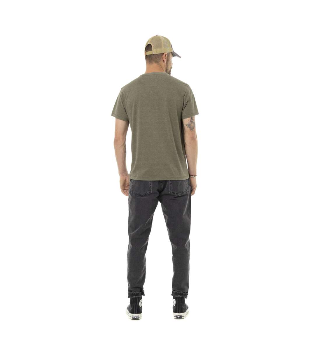 T-shirt homme col rond en jersey chiné regular print devant Up Vondutch-5