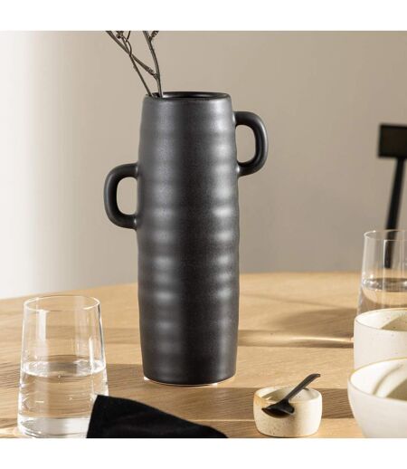 Vase Ondulé en Céramique Cent 25cm Noir