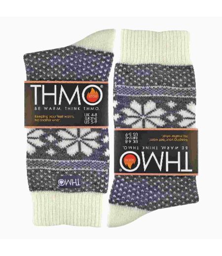 THMO Chaussettes en Laine Femme Vintage Thermiques