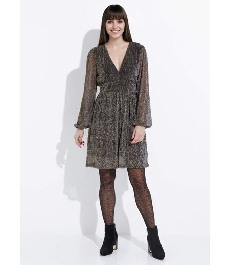 Robe courte pailletée taille haute