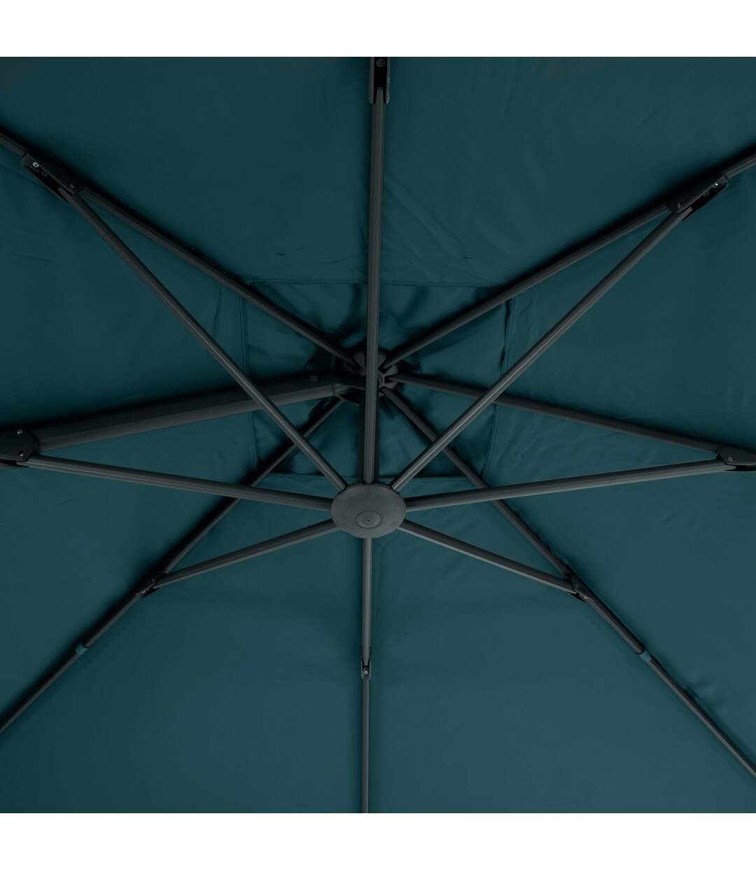 Parasol déporté Eléa - 3 x 3 mètres - Bleu canard et gris-3