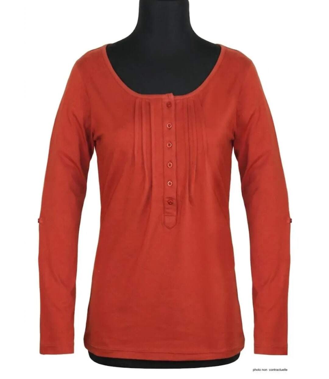 Tee-shirt MAYFLOWER NANNY2 orange sanguine à manches modulables : l'éclat du confort-3