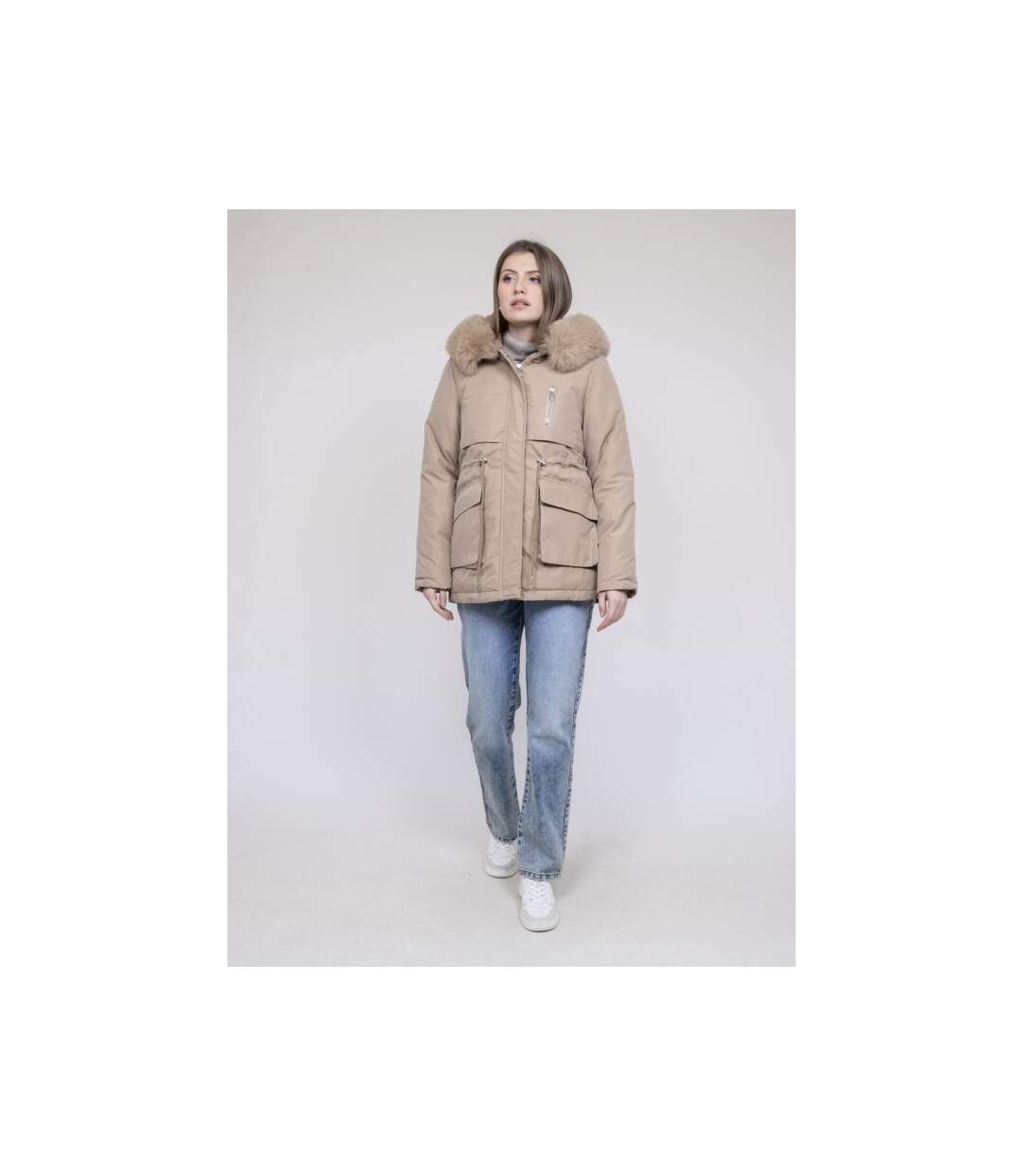 Parka à capuche avec fausse fourrure USMAR - Dona X Lisa-4