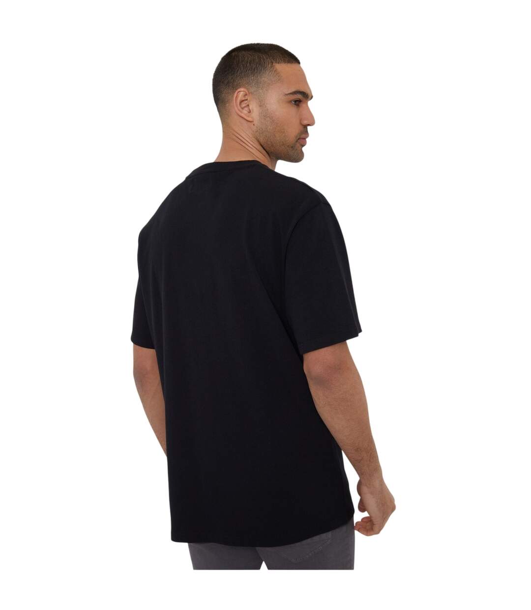 T-shirt Motif/style Quadrillage Homme Noir Threadbare-3