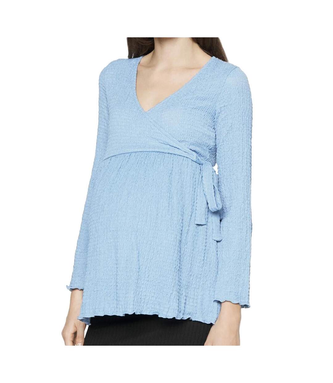 Blouse de Grossesse Bleu Femme Mamalicious Suria Lia - L-1