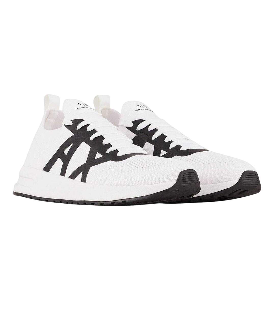 Mens Logo Trainers White Black Armani Exchange-3