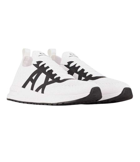 Mens Logo Trainers White Black Armani Exchange