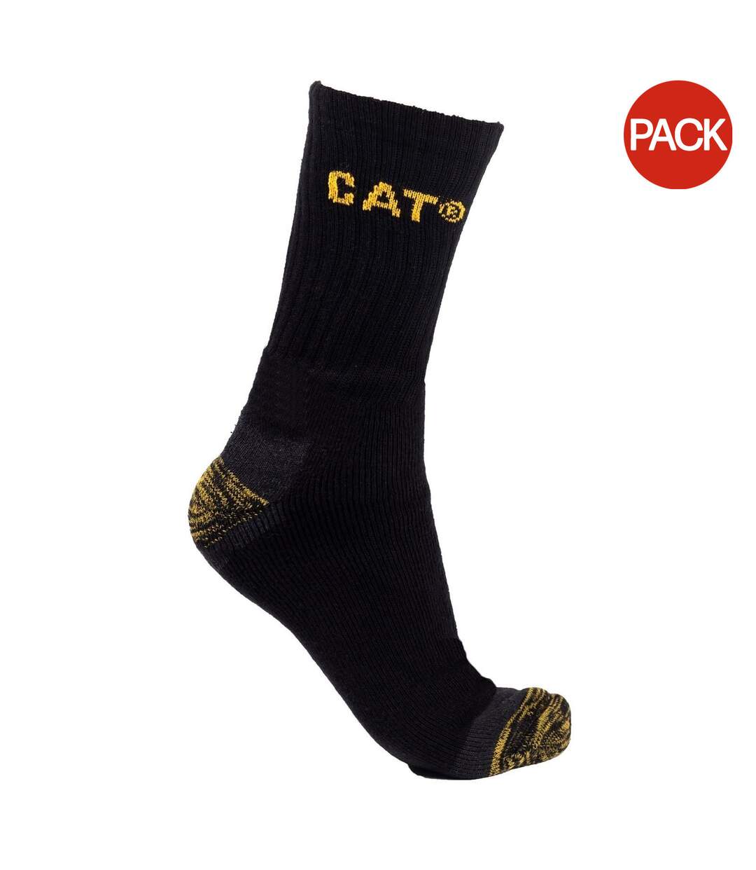 Pack of 3  Mens premium work socks  black Caterpillar-1