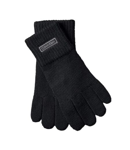 Gants noir homme calvin klein jeans patch knitted
