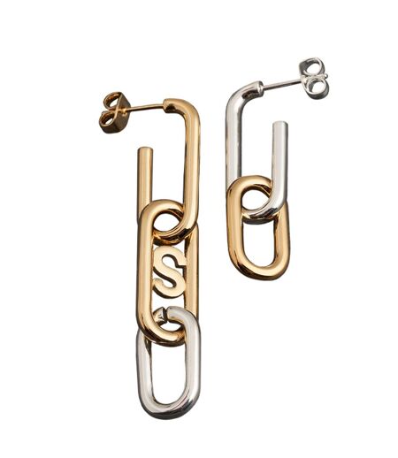 Boucle d'oreille femme AG5 SUPERBE bicolore