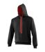 Awdis Varsity Hooded Sweatshirt / Hoodie (Jet Black / Fire Red) - UTRW165