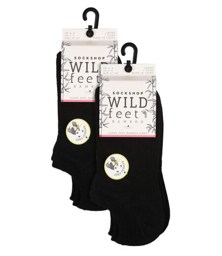Wildfeet - 6 Pairs Ladies Bamboo Plain Liner Socks