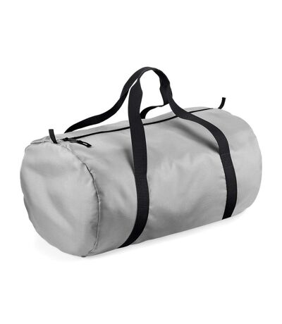 BagBase Packaway Barrel Bag/Duffel Water Resistant Travel Bag (8 Gallons) (Silver / Black) (One Size)