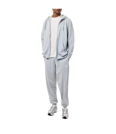 Mens Hooded Long-sleeved Tracksuit Set Light Grey Puma