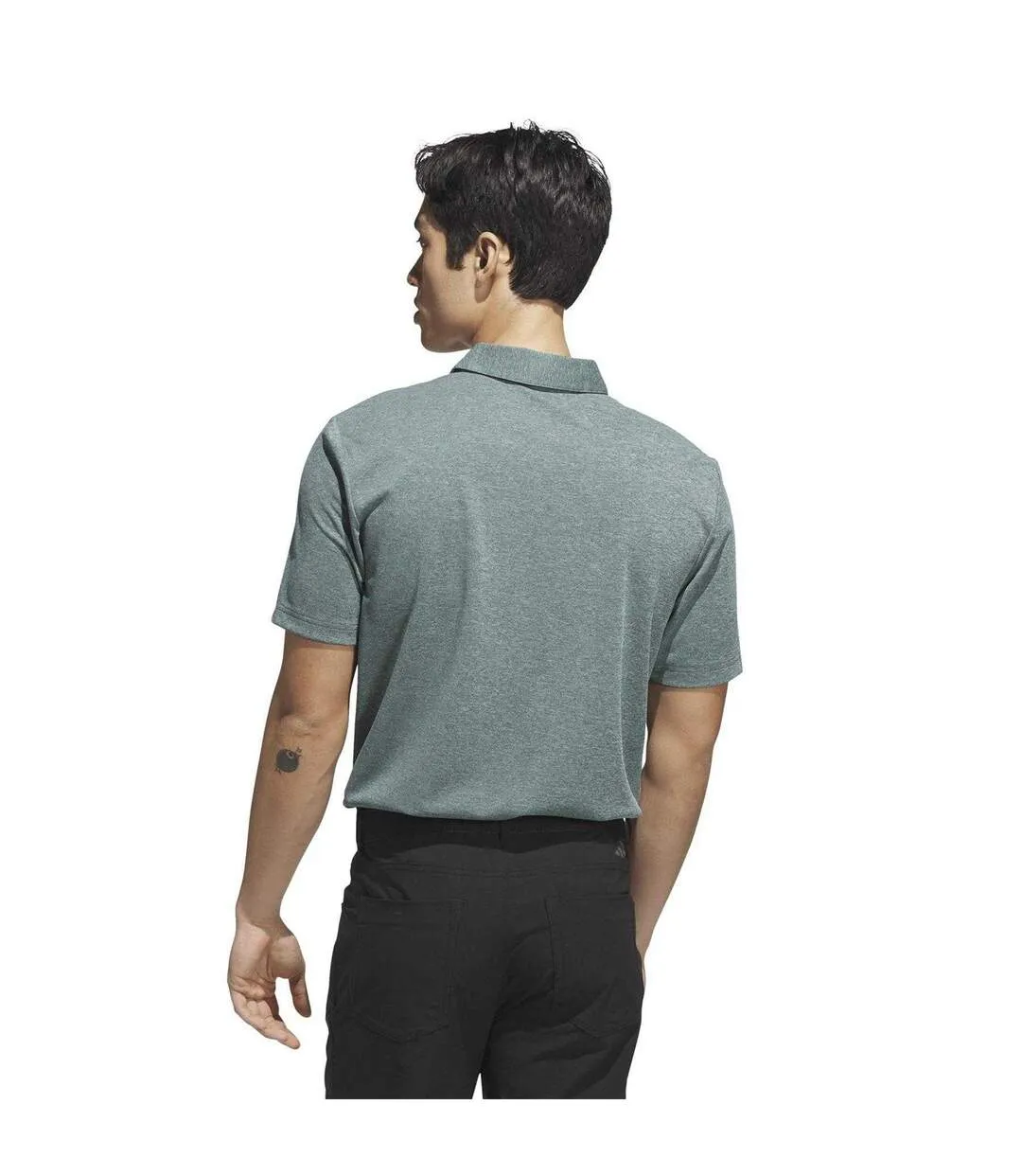 Mens Heather Golf Polo Shirt College Green Adidas-3