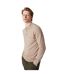 Mens knitted cotton long-sleeved polo shirt oatmeal Burton