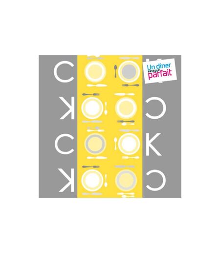 Lot de 20 Serviettes en Papier Cook 38x38cm Gris & Jaune