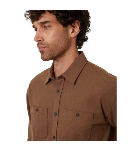 Chemise Manches Longues Firfield Homme Marron Threadbare