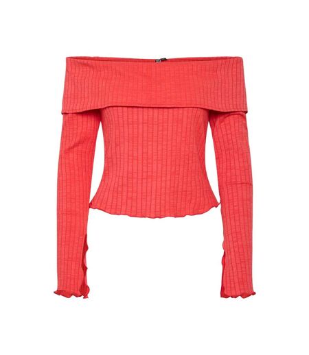 T-Shirt rouge femme pieces jazmine