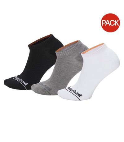 Pack Of 3  Unisex Adult Core No-show Socks  Black Grey White Timberland