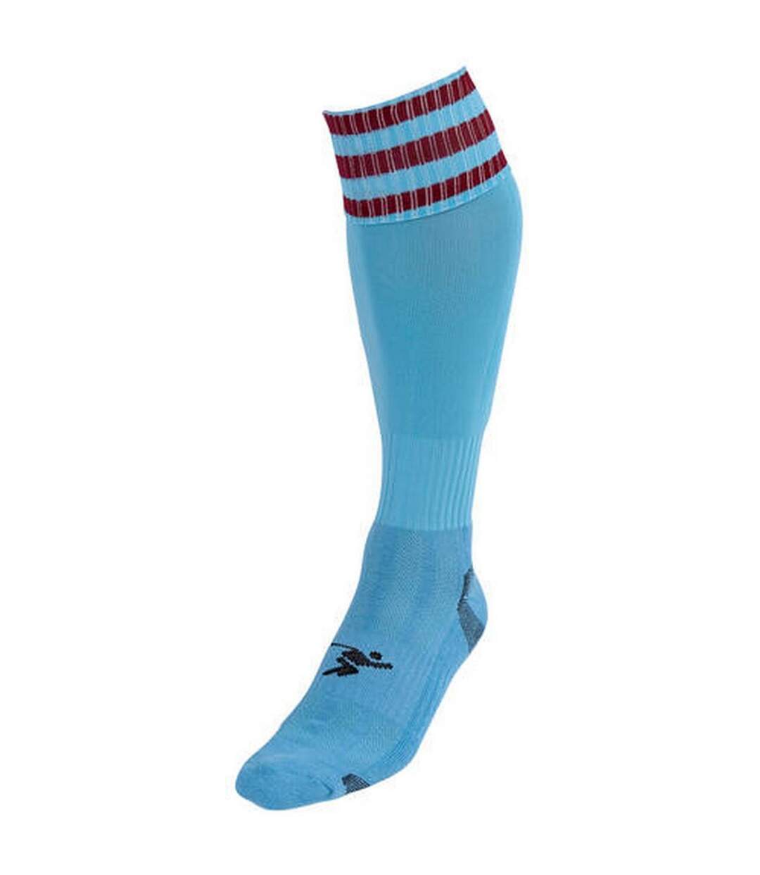 Chaussettes de football pro adulte bleu ciel / bordeaux Precision