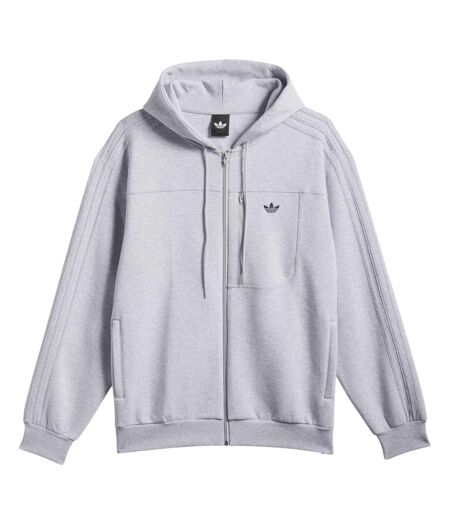 Unisex Adult Originals Long-sleeved Full Zip Hoodie Grey Adidas