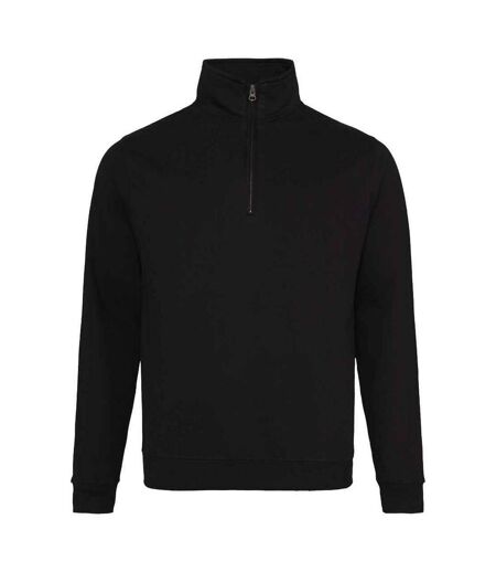 Mens sophomore zip neck sweatshirt deep black Awdis