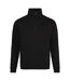 Mens sophomore zip neck sweatshirt deep black Awdis-1