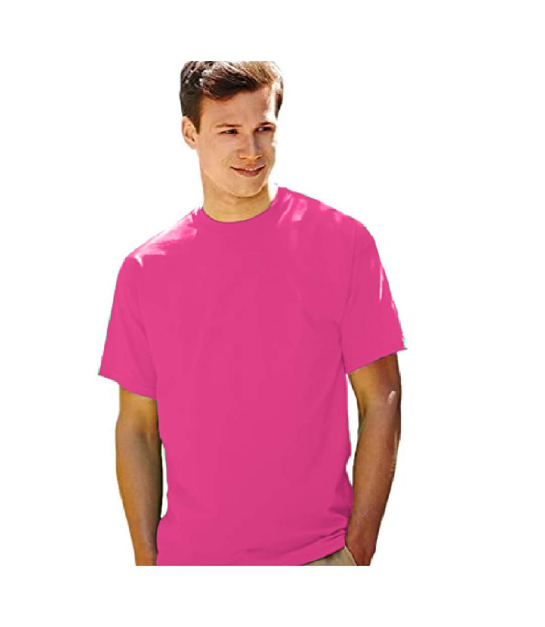 T-shirt manches courtes homme fuchsia Fruit of the Loom-3