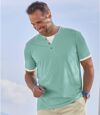 Pack of 2 Men's Henley T-Shirts - Green Blue  Atlas For Men