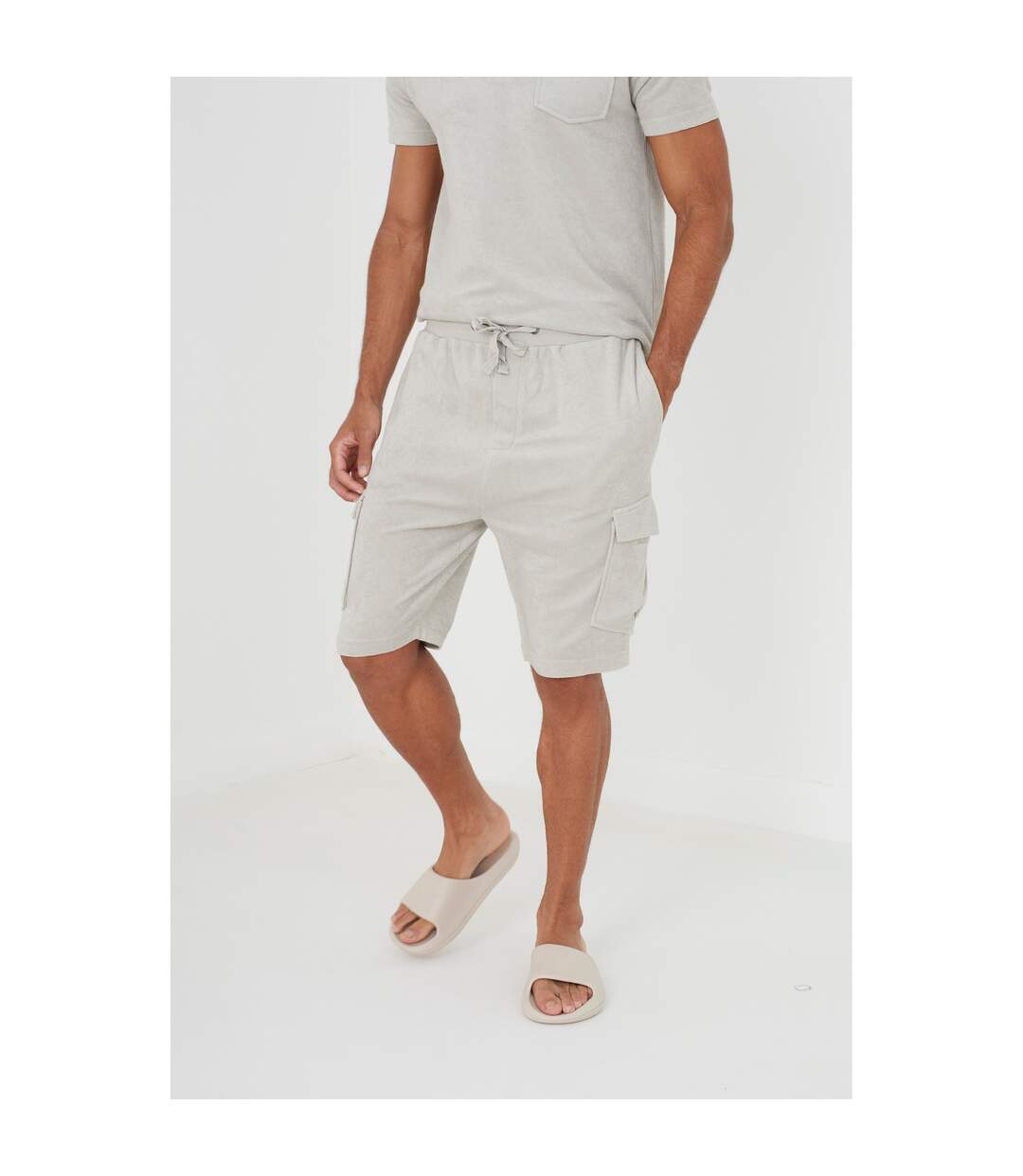 Short à poches erikson homme blanc cassé Brave Soul-1