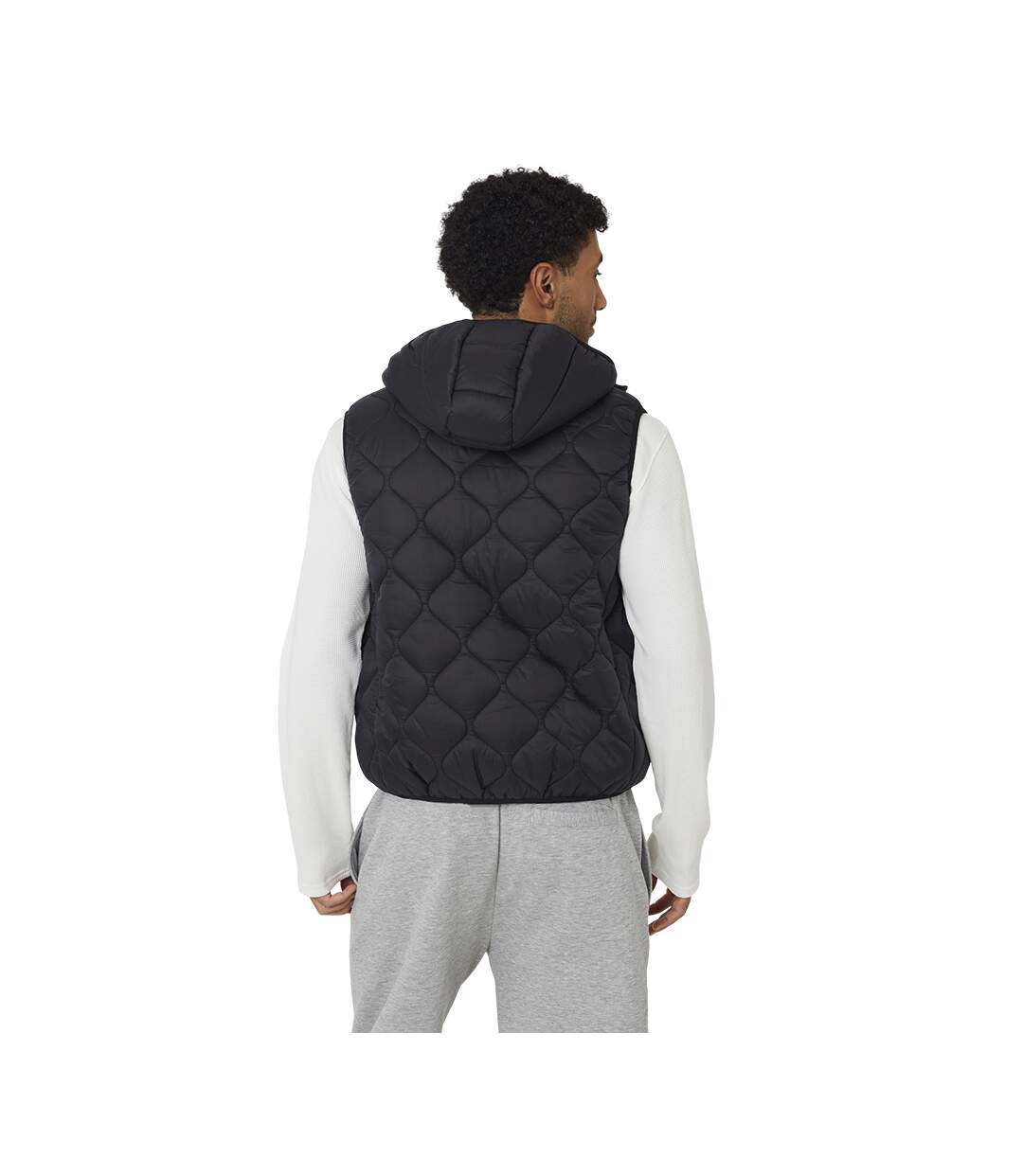 Doudoune Sans Manches Motif/style À Capuche Homme Noir Brave Soul-2