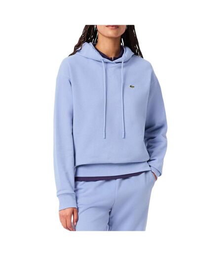 Sweat à capuche bleu femme lacoste polaire surdimensionné