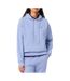 Sweat à capuche bleu femme lacoste polaire surdimensionné-1