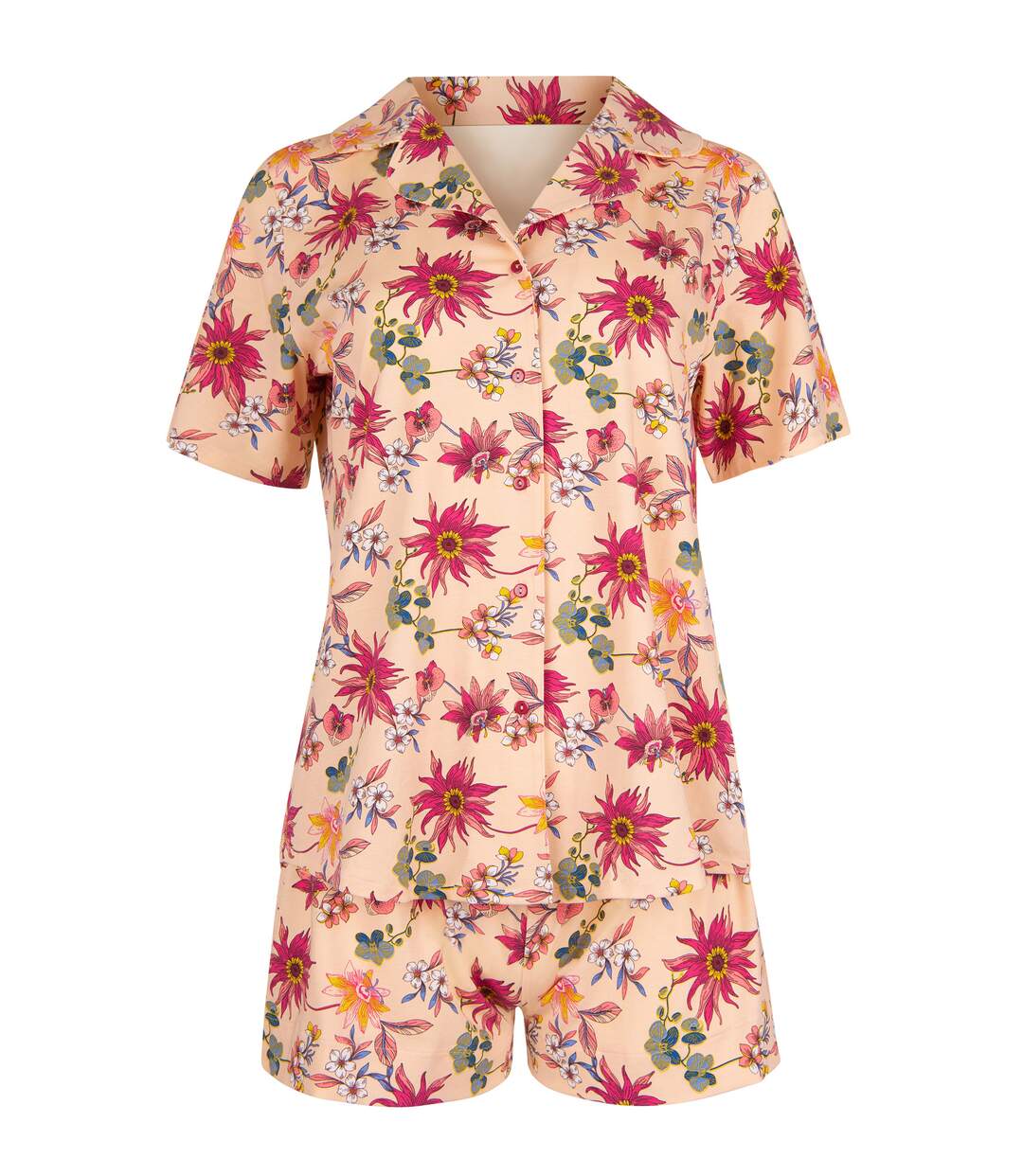 Pyjama short chemise manches courtes Flowers Lisca Cheek