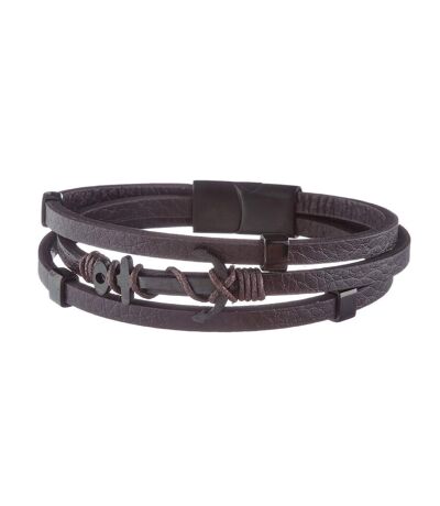 Bracelet noir geographical norway ancre - taille unique