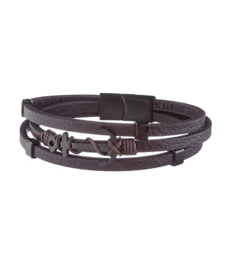 Bracelet noir geographical norway ancre - taille unique