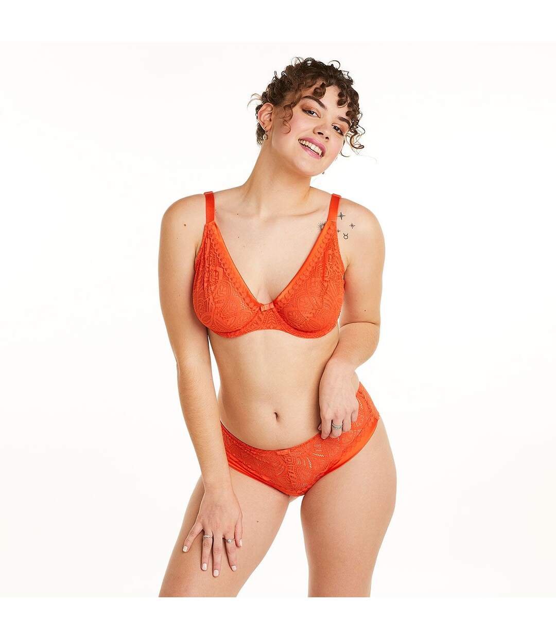 Soutien-gorge à armatures grand maintien orange Sarong