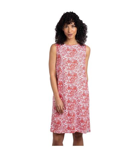 Womens/ladies adenea organic cotton shift dress rich red Weird Fish